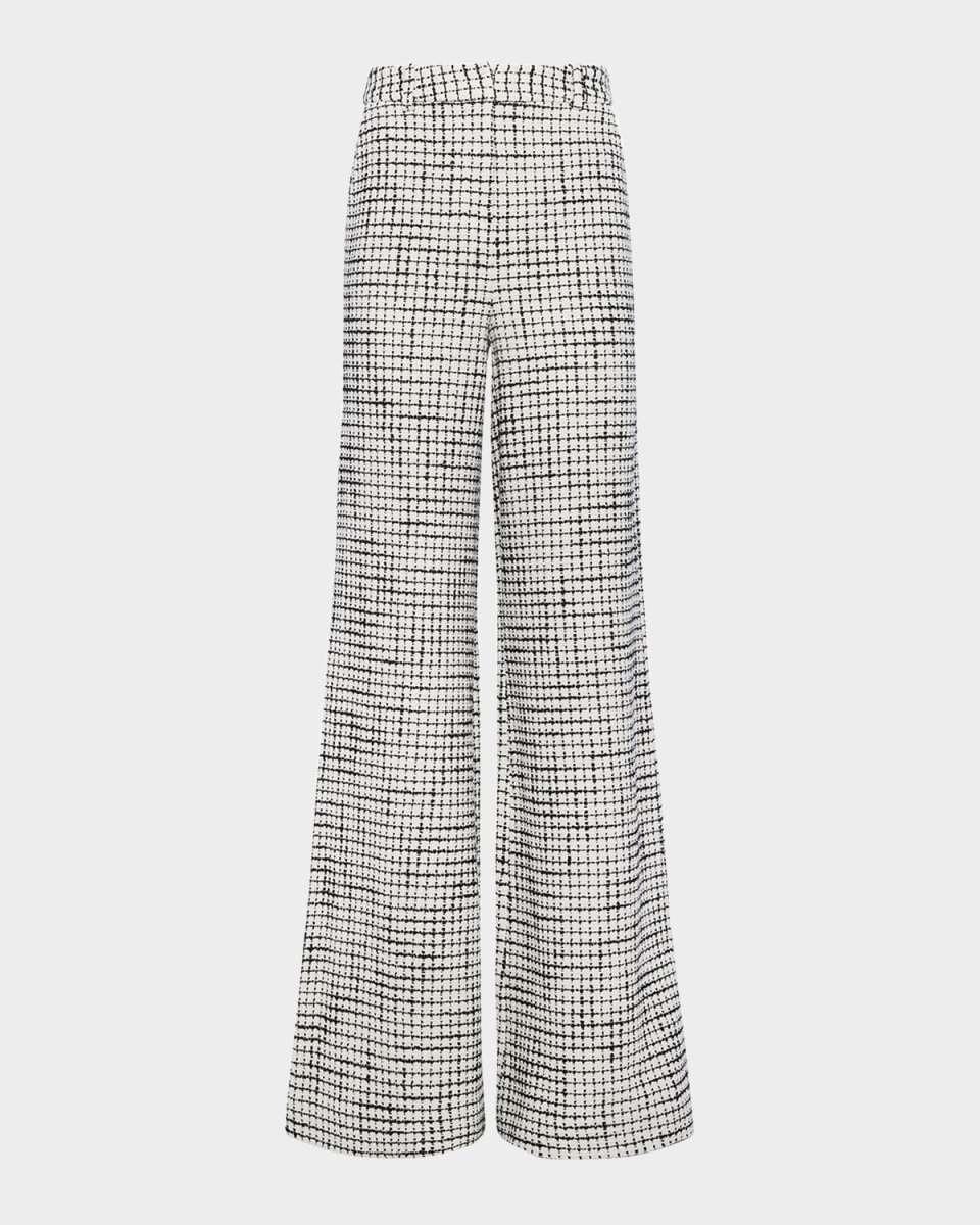 Pilar Tweed Wide-Leg Pants